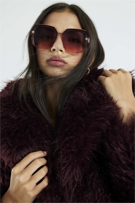 Солнцезащитные очки из розового металла шестиугольной формы артикул 155188678