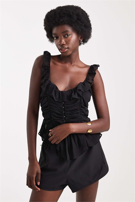 Топ-бюстгальтер с рюшами артикул 148920207