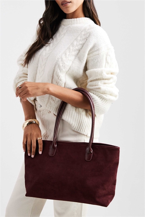 Большая сумка через плечо из искусственной замши с ремнями из полиуретана артикул 147405775