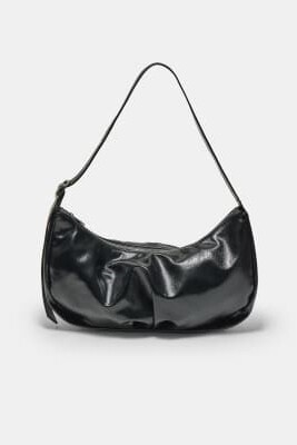 Блестящая сумка через плечо с плиссировкой артикул 155807541