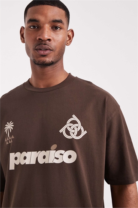 Футболка свободного кроя с рисунком в стиле футбола артикул 155809714