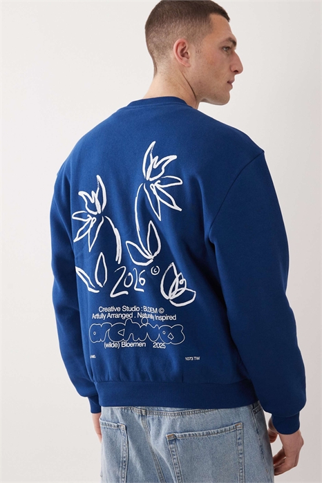 Свободная толстовка с цветочным принтом артикул 155842537