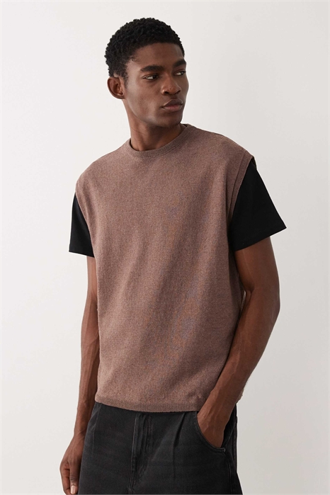 Толстовка с круглым вырезом из объемного трикотажа артикул 155681972