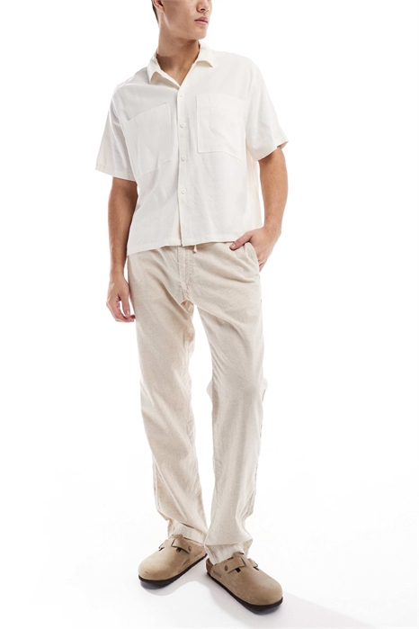 Брюки из льна свободного кроя артикул 140914935