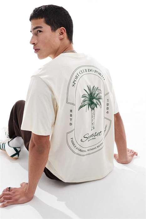 Футболка свободного кроя с принтом в виде пальм артикул 140915002