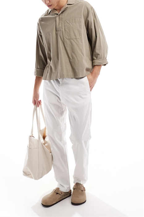 Брюки свободного кроя из смесовой ткани с добавлением льна артикул 140914936