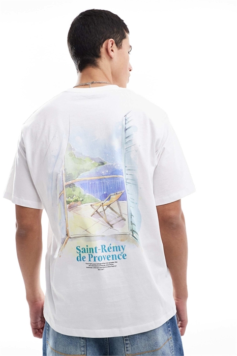 Футболка свободного кроя с французским принтом артикул 140914999