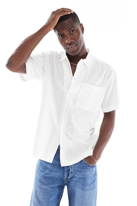 Рубашка из ткани «сирсакер» премиум-класса артикул 140915977