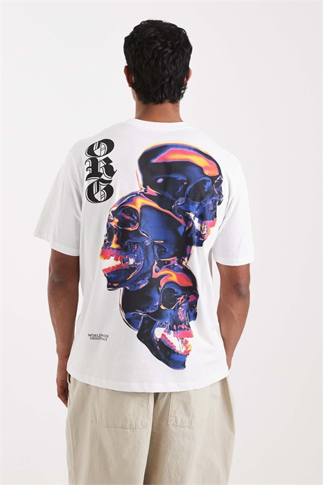Джек и футболка свободного кроя с принтом в виде трёх черепов на спине артикул 148852631
