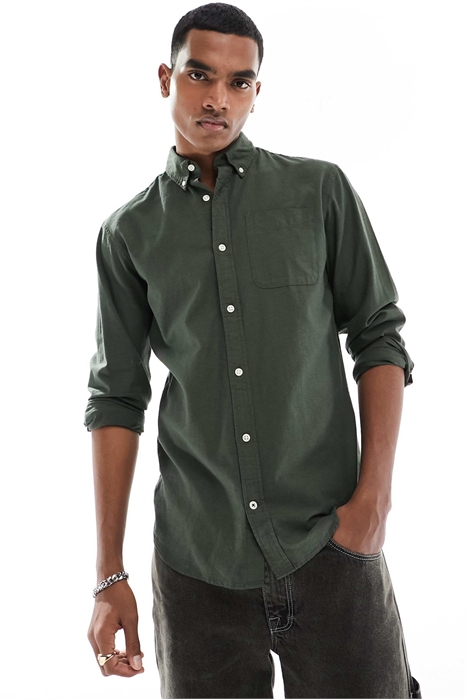 Рубашка оксфорд свободного кроя артикул 133536975