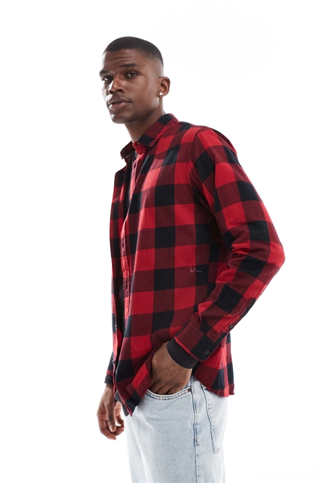 Рубашка в клетку из ткани с ворсистой поверхностью Essentials артикул 128995078