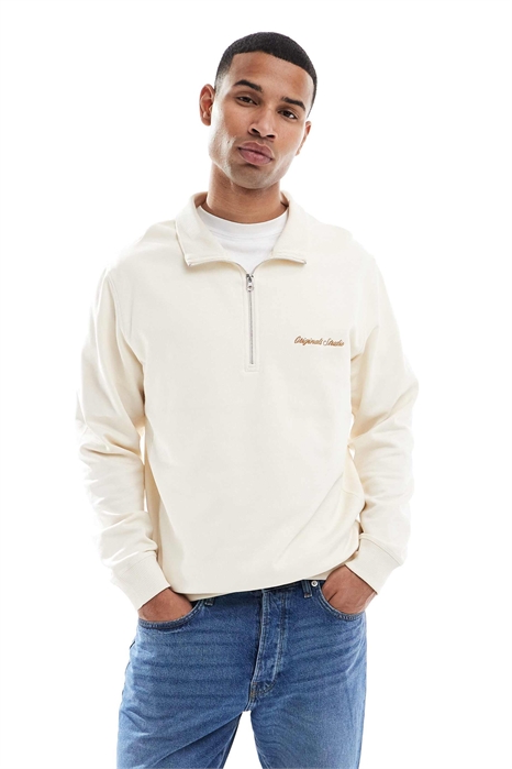 Свитшот с четвертью молнии и свободным кроем артикул 148849397