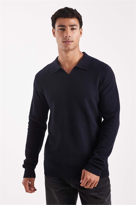 Трикотажное поло с длинным рукавом премиум-класса артикул 148849349