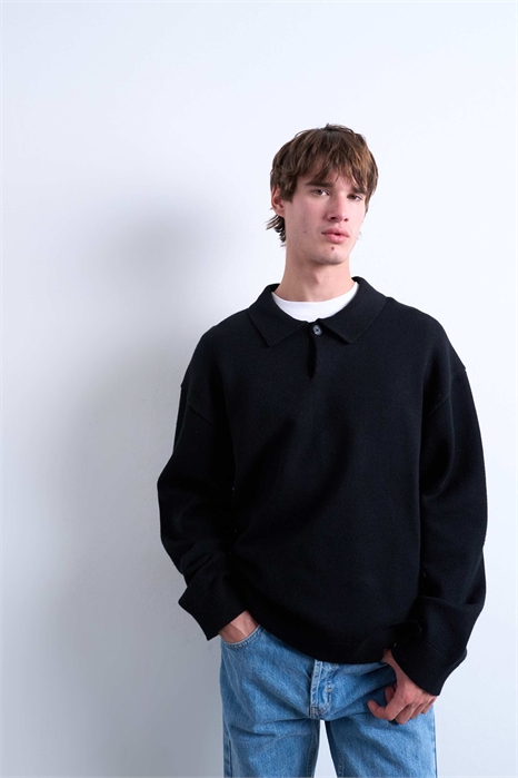 Свитер-поло из трикотажа артикул 147084288