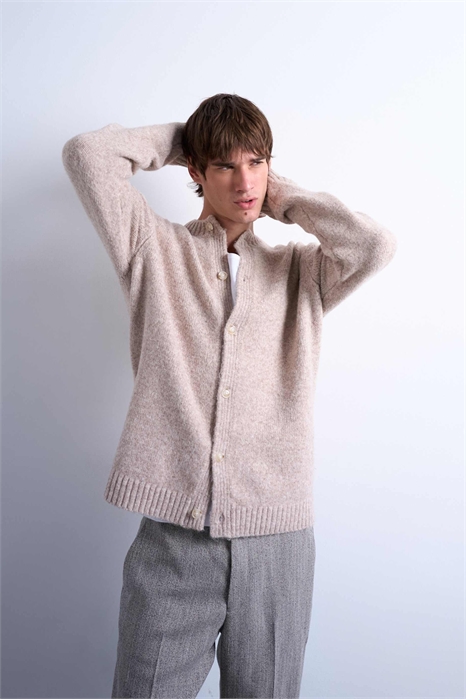 Кардиган с круглым вырезом артикул 147898626