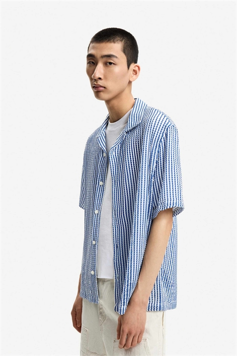 Рубашка в полоску с короткими рукавами артикул 149423544