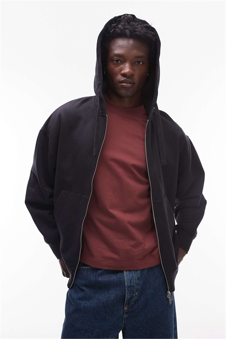 Толстовка с капюшоном и застежкой-молнией свободного кроя для полных артикул 144908039