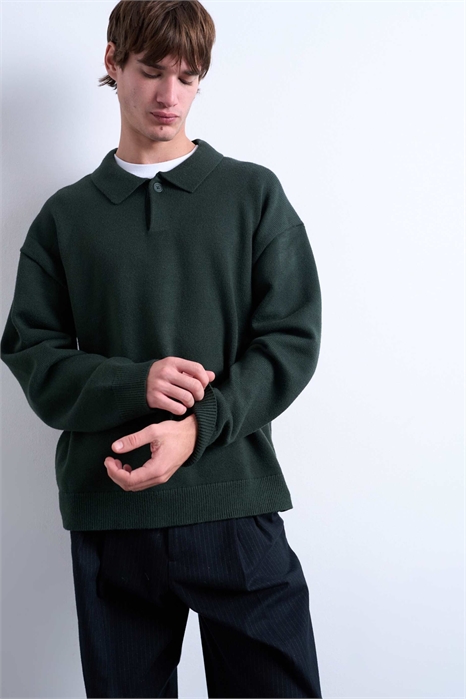 Свитер-поло из трикотажа артикул 147084289