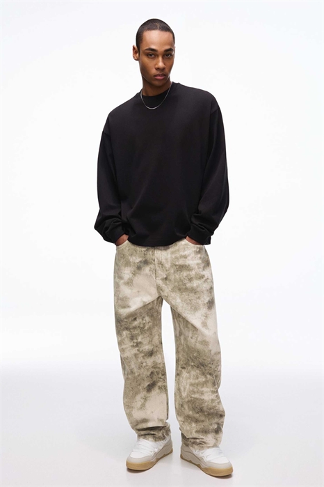 Брюки свободного кроя с принтом артикул 155120436