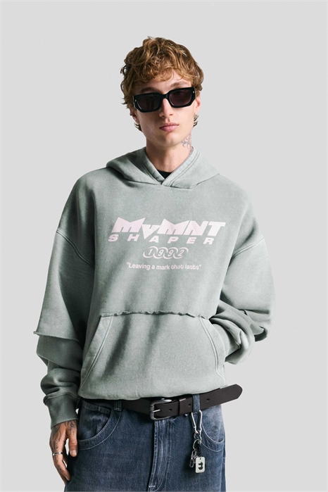 Худи с принтом и двойными рукавами артикул 152362399