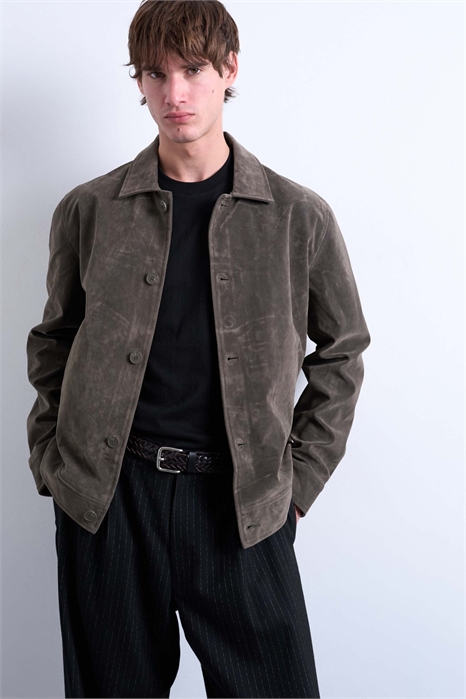 Куртка-харрингтон из искусственной замши артикул 142682064