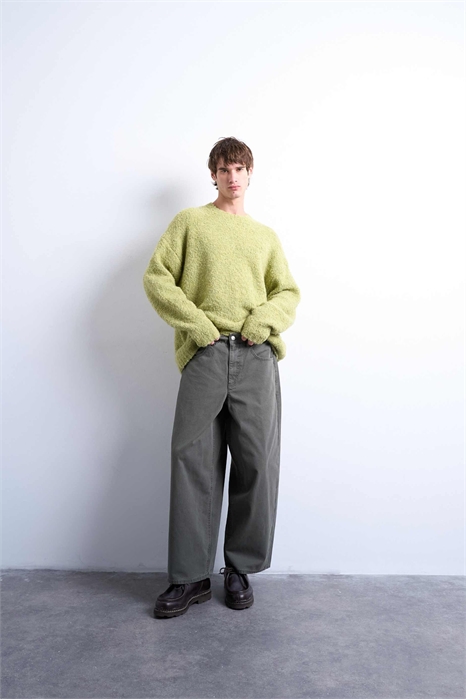 Брюки-бочонки из канваса артикул 146836307