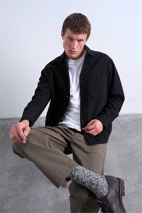 Рубашка свободного кроя из твила артикул 146855445