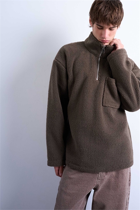 Свитшот с 1/4-й застежкой-молнией артикул 147867005