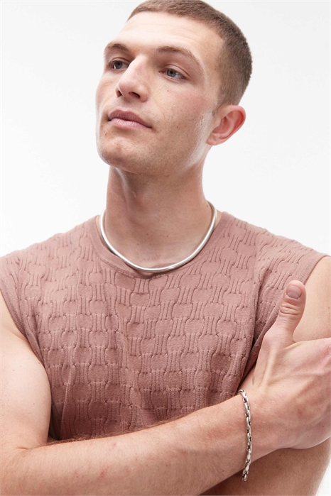 Топ свободного кроя из трикотажа с плетением «корзинка» артикул 143499817