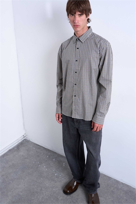 Рубашка в клетку свободного кроя артикул 139953188