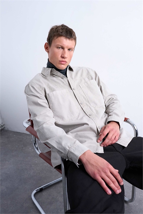 Рубашка свободного кроя из ткани рипстоп артикул 146855446