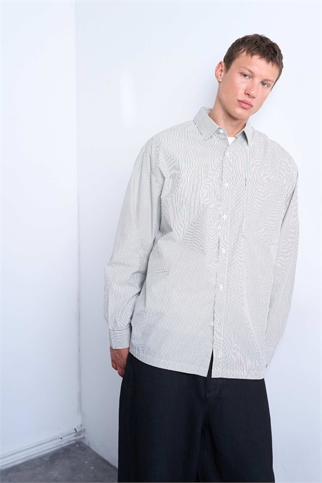 Рубашка в полоску свободного кроя артикул 146855455