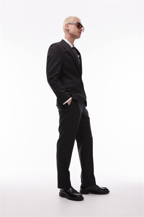 Узкие брюки из смесовой ткани с долей льна артикул 140854502