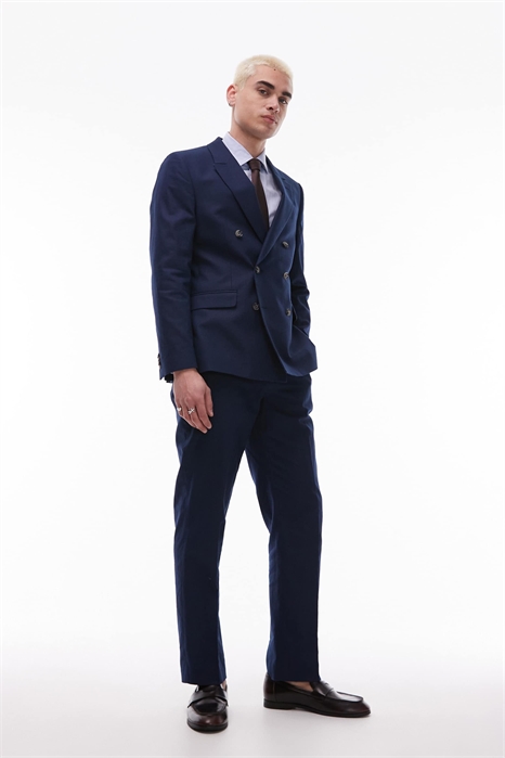 Брюки прямого кроя из смешанного льна артикул 140854496