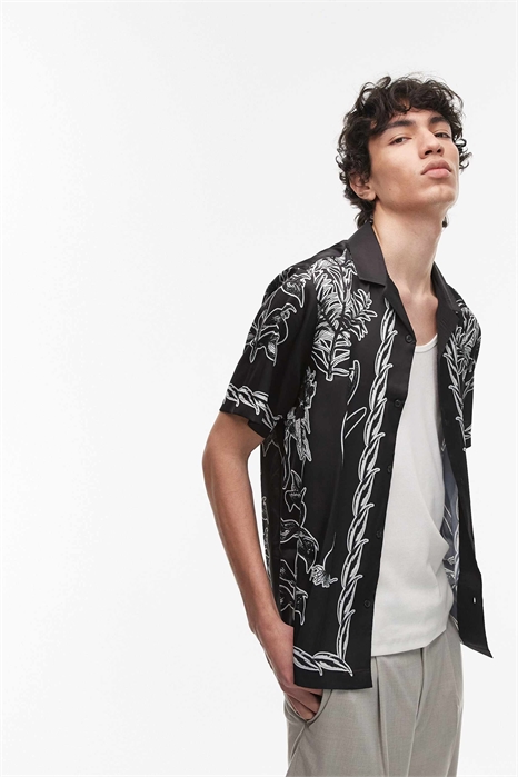 Рубашка с коротким рукавом и принтом по краю артикул 140261990