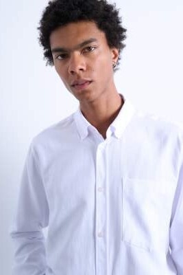 Рубашка с длинными рукавами и фактурной текстурой для торжественных случаев артикул 142325512