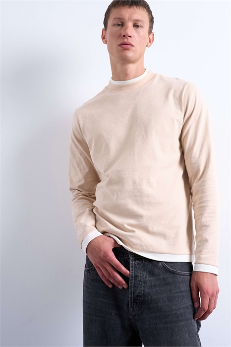 Футболка с длинным рукавом из двухслойной ткани артикул 149520148