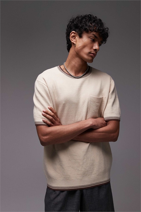 Пуфик из трикотажа с отворотом на воротнике и по низу артикул 143081270