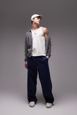 Брюки-чино из твила свободного кроя артикул 142739171