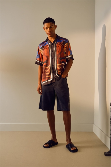 Шорты из вымытого твила артикул 140832577