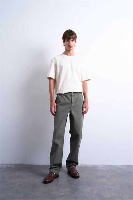 Брюки прямого кроя с узором «елочка» артикул 143611368