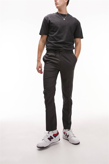 Узкие брюки классического кроя с эластичным поясом артикул 132815287