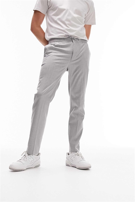 Узкие брюки классического кроя с эластичным поясом артикул 126234124