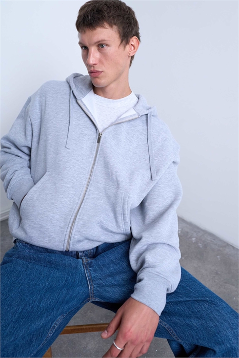 Худи с капюшоном и полной застежкой-молнией, свободный крой, для полных артикул 138663255