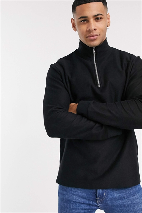 Свитшот из твила с полузастежкой-молнией артикул 1990178