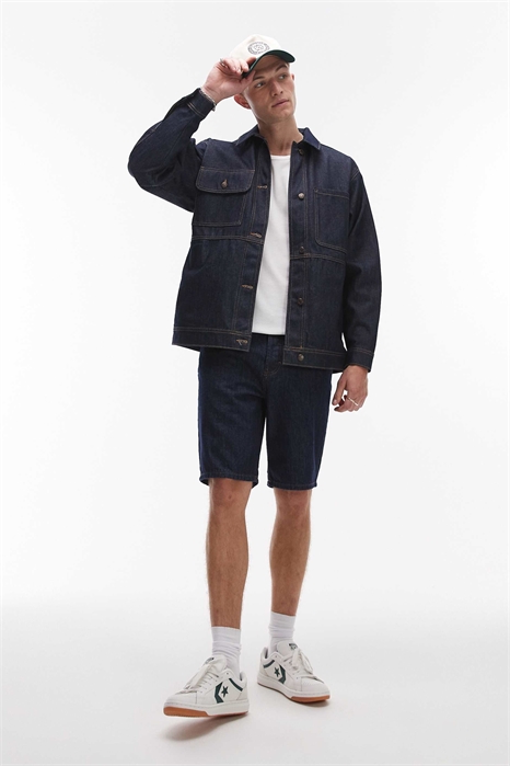 Джинсовые шорты с прямым кроем артикул 142351893