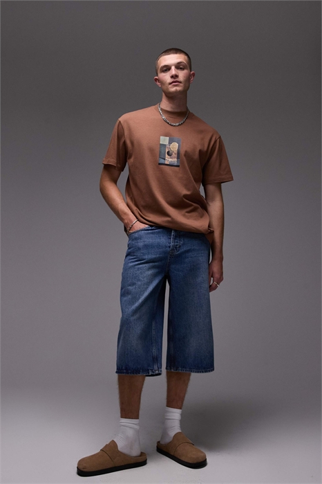 Джинсовые шорты средней длины артикул 142351895