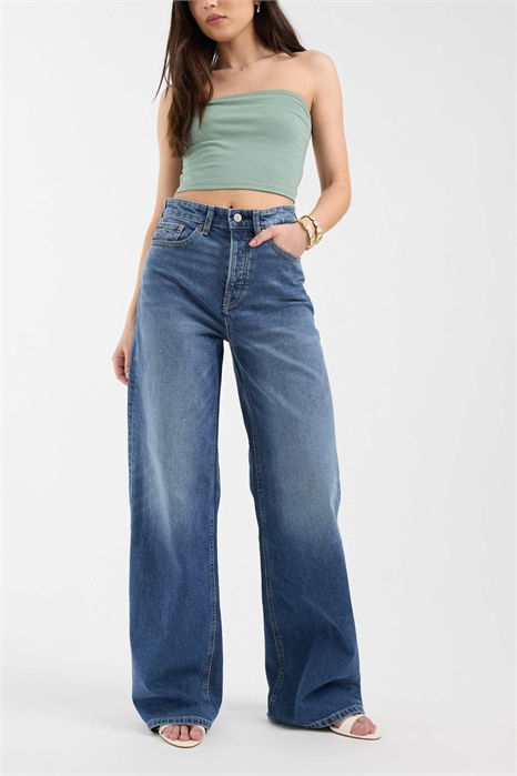 Джинсы Claire с высокой талией и широкими брючинами артикул 154159563