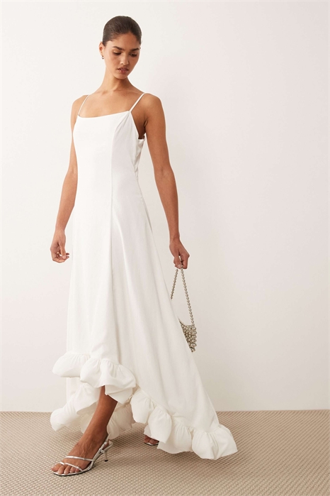 Макси-платье из тафты со складками артикул 153748928