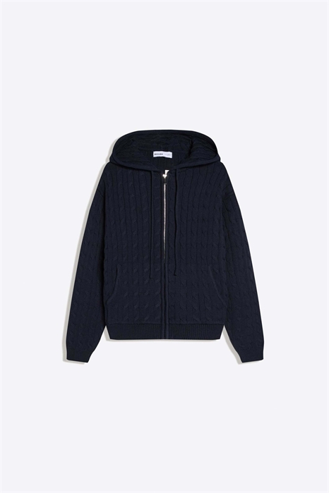 Кардиган с застежкой-молнией и узором «коса» артикул 156004732